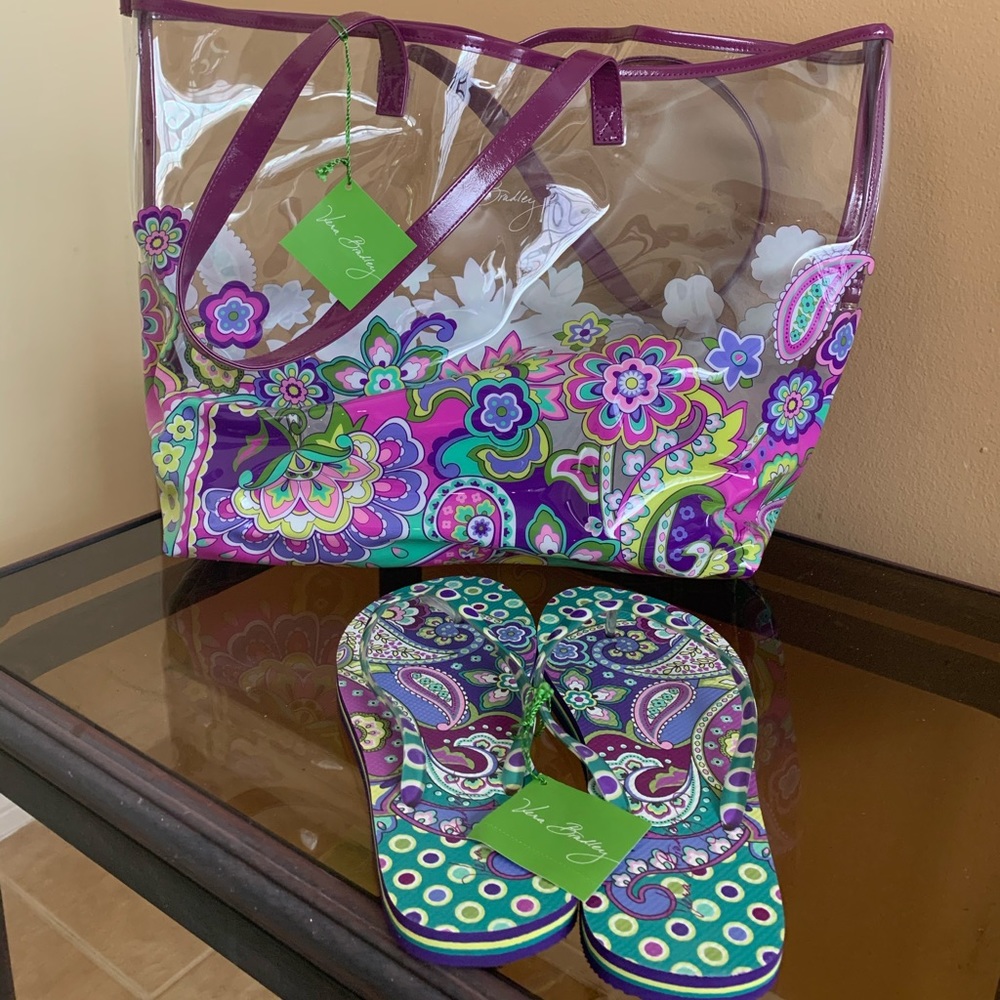Vera Bradley Bag and Flip Flops